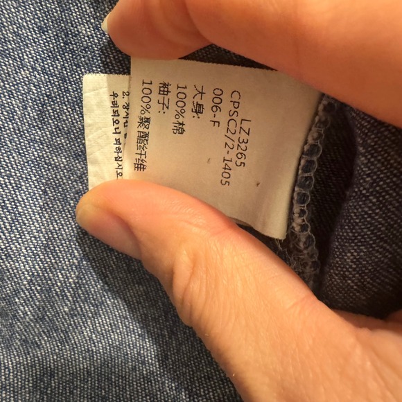 HSTYLE Denim Tunic Shirt / Top Striped Red‎ & White Long Sleeve, Button Up - Picture 12 of 12